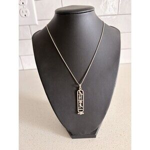 925 sterling silver necklace Egyptian hieroglyphic cartouche 20''